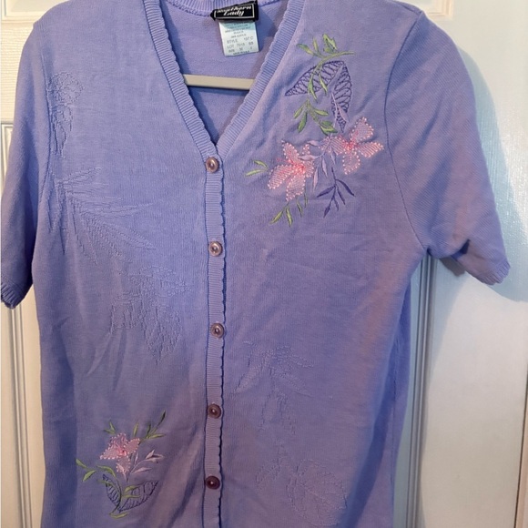 Lavender Floral‎ Button-Up Dress - Picture 2 of 3